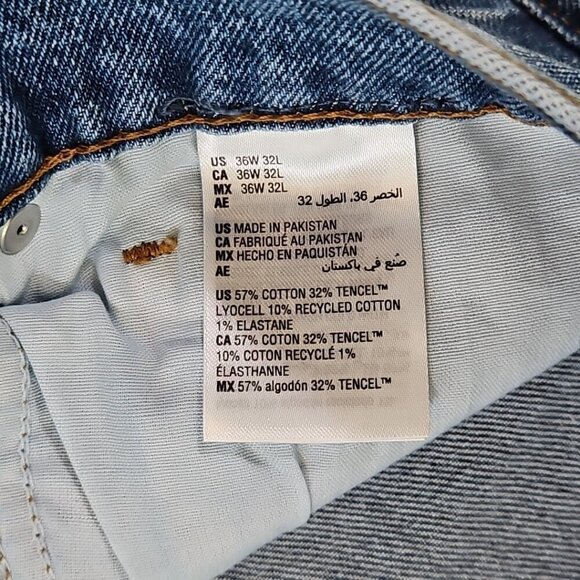 Mode of One Jeans Men's 36W 32L Blue Denim Stretch Straight Leg Quiet Luxury NWT - Picture 15 of 16